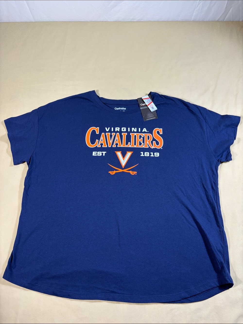 NWT Captivating Virginia Cavaliers Navy Short Sleeve Game Day Graphic Tee 2XL